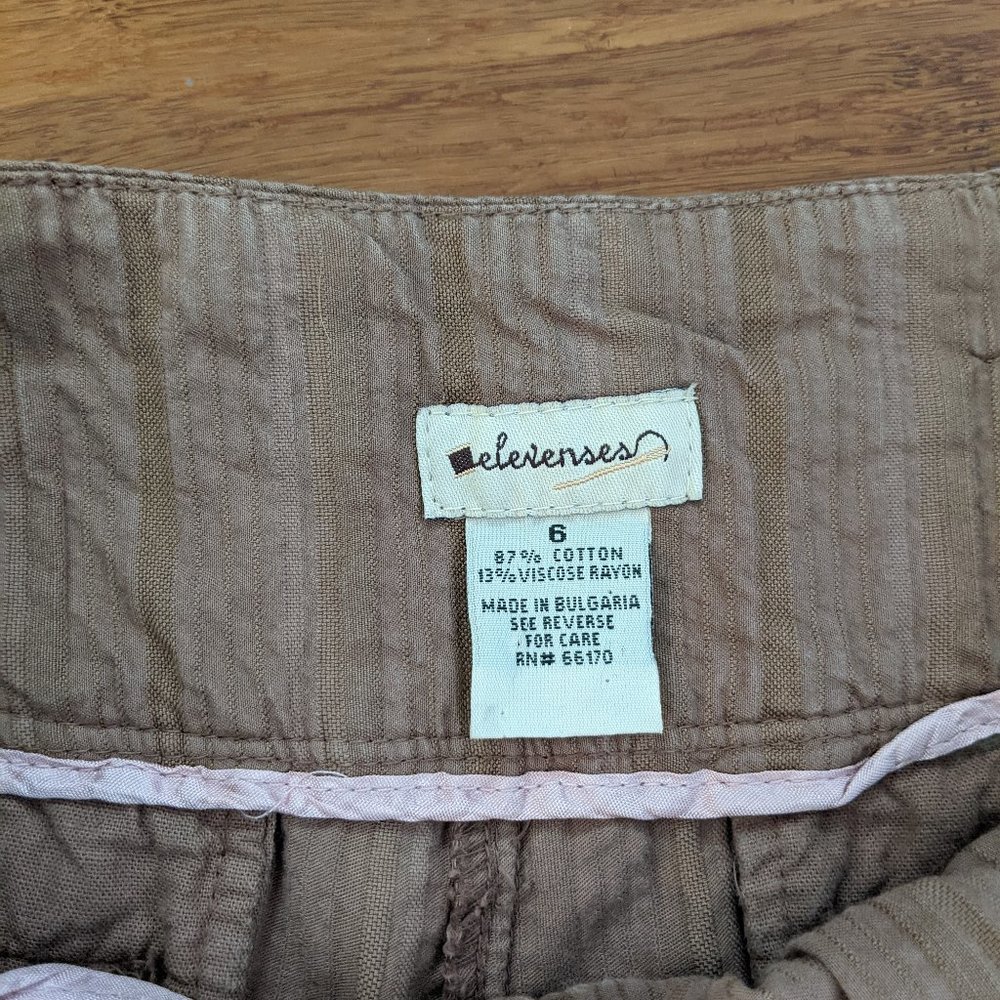 Anthropologie Elevenses Brown Cotton Pants - Picture 3 of 7